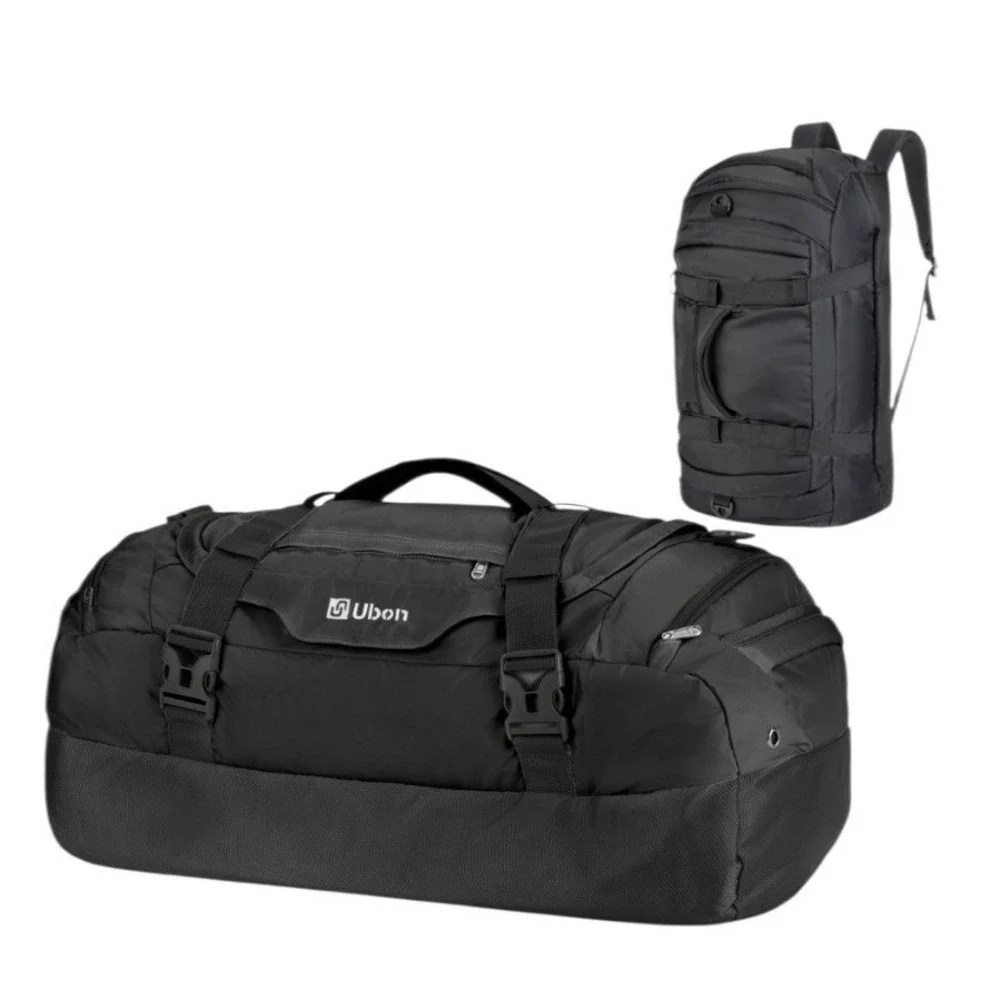 Ubon Black 55L Convertible Travel Duffel Bag Backpack Laptop Sleeve Tactical NWT